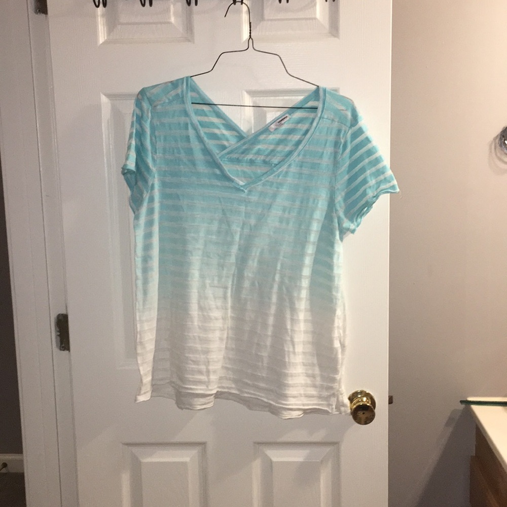 Blue and white striped shirt
